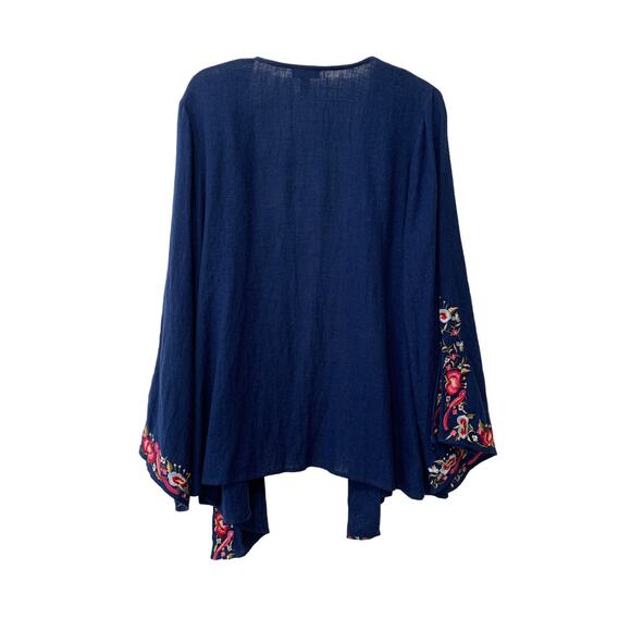 Market & Spruce Stitch Fix LINEN Floral Embroidered Cardigan Size 1X NEW - Picture 8 of 8